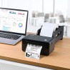ABD external support for continuous form/roll labels for desktop printers