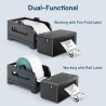 ABD external support for continuous form/roll labels for desktop printers