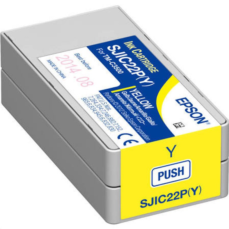 Epson SJIC22P(Y) original cartridge inkjet YELLOW for colorworks C3500 DURABrite Ultra, 1 x 32,5 ml 