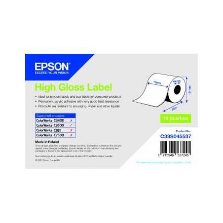 76x33 mt Epson rotolo carta HIGH GLOSS lucida per inkjet permanente C33S045537