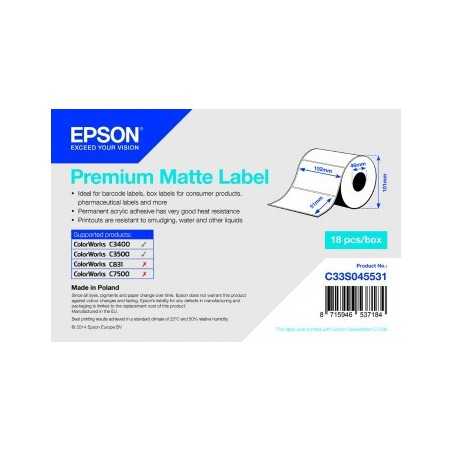Etichette Zebra 76,2 mm x 25,4 mm POLYPRO 4000D rotoli da 500 pz p/n 3003355