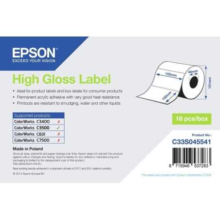 102x152 Epson rot. from 210 labels HIGH GLOSS permanent inkjet C33S045541